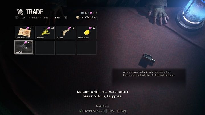 Celownik laserowy możecie nabyć u Handlarza (Merchant) w menu Trade - Resident Evil 4 Remake: Jak zdobyć celownik laserowy? - Resident Evil 4 Remake - poradnik do gry