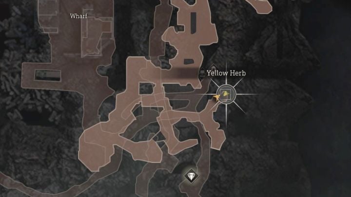 Żółta roślina jest w jednej z jaskiń na górnym poziomie lokacji Wharf przemierzanej w początkowej części wizyty na wyspie (rozdział 13) - Resident Evil 4 Remake: Sekrety Yellow Herb - Island - Resident Evil 4 Remake - poradnik do gry