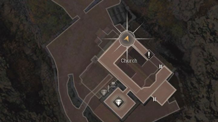 Telefon jest na piętrze kościoła Church, na które traficie po rozwiązaniu zagadki z pokrętłami Dials przy witrażu - Resident Evil 4 Remake: Sekrety Files - Village - Resident Evil 4 Remake - poradnik do gry