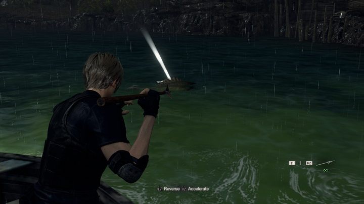 Następnie rozejrzyjcie się za ogromną rybą pływającą w okolicy - Resident Evil 4 Remake: Catch Me a Big Fish - Resident Evil 4 Remake - poradnik do gry