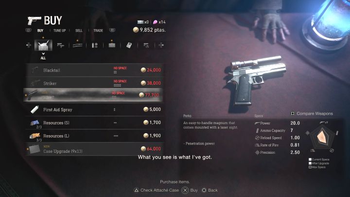 Rewolwer z celownikiem laserowym jest do zakupienia u handlarza od rozdziału 13, czyli od momentu dotarcia na wyspę Island - Resident Evil 4 Remake: Lista wszystkich broni - Resident Evil 4 Remake - poradnik do gry
