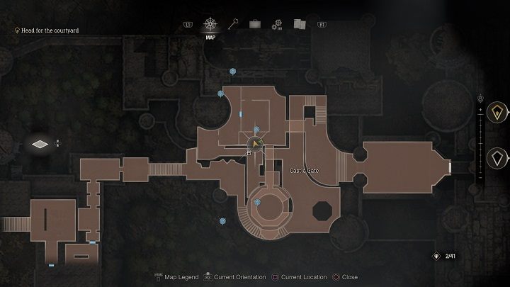 Czwarty medalion jest nad przejściem prowadzącym na most do armaty, z której mogliście skorzystać - Resident Evil 4 Remake: Destroy the Blue Medallions 3 - Resident Evil 4 Remake - poradnik do gry