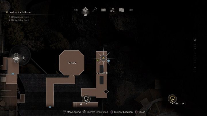 Ostatni medalion znajdziecie w jadalni (Dining Hall) - tam gdzie musicie rozwiązać zagadkę z krzesłami - Resident Evil 4 Remake: Destroy the Blue Medallions 4 - Resident Evil 4 Remake - poradnik do gry