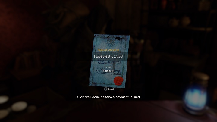 Za zlikwidowanie szkodników w ramach zadania More Pest Control otrzymacie trzy spinele (x3 Spinel) - Resident Evil 4 Remake: More Pest Control - Resident Evil 4 Remake - poradnik do gry