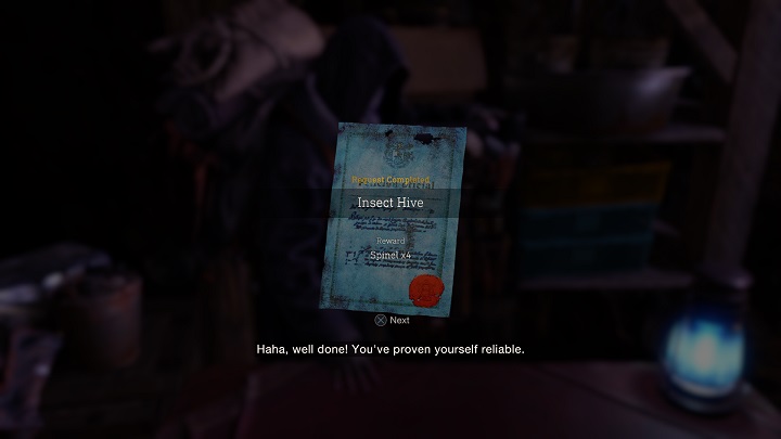 Za wykonanie zlecenia Insect Hive otrzymacie cztery spinele (x4 Spinel) - Resident Evil 4 Remake: Insect Hive - Resident Evil 4 Remake - poradnik do gry