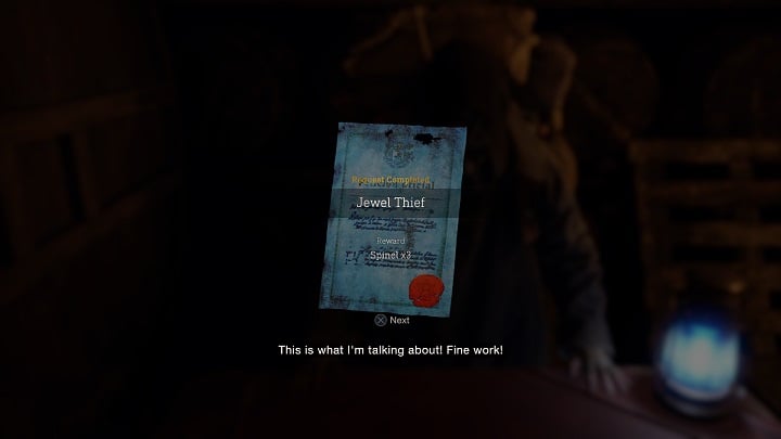 Za wykonanie zlecenia o nazwie Jewel Thief otrzymacie trzy spinele (x3 Spinel) - Resident Evil 4 Remake: Jewel Thief - Resident Evil 4 Remake - poradnik do gry