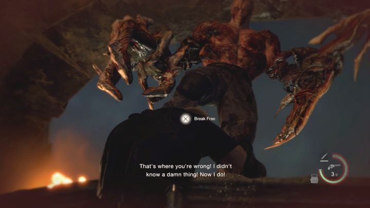 Leon może spaść z areny i musicie wtedy mashować przycisk akcji żeby się obronić - Resident Evil 4 Remake: Jak ponownie pokonać bossa Jack Krauser w rozdziale 14? - Resident Evil 4 Remake - poradnik do gry