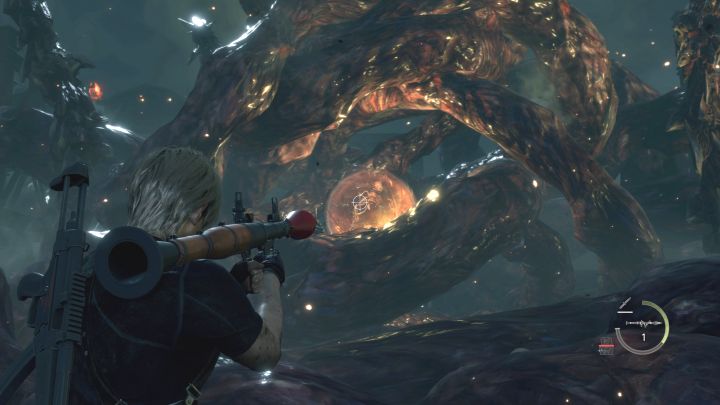 Wystrzelcie rakietę w rdzeń bossa - Resident Evil 4 Remake: Jak pokonać finałowego bossa (rozdział 16)? - Resident Evil 4 Remake - poradnik do gry