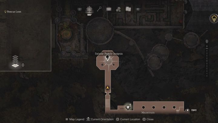 W końcowej części rozdziału 9 będziecie grać jako Ashley i po przejściu przez mauzoleum dotrzecie do lokacji Salazar Family Insignia - jest to grobowiec rodziny Salazarów, w którym do pozyskania będzie przedmiot questowy - Resident Evil 4 Remake: Zagadka Salazar Family Insignia (Ashley) - Resident Evil 4 Remake - poradnik do gry