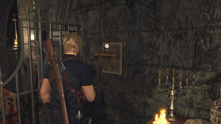Dotrzyjcie w pobliże ołtarza - Resident Evil 4 Remake: Zagadka z pokrętłami Dials i witrażem w kościele (rozdział 4) - Resident Evil 4 Remake - poradnik do gry