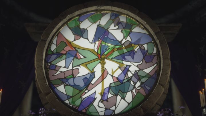 Zagadka polega na używaniu 3 pokręteł do obracania różnokolorowymi elementami - Resident Evil 4 Remake: Zagadka z pokrętłami Dials i witrażem w kościele (rozdział 4) - Resident Evil 4 Remake - poradnik do gry