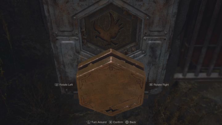 Użyjcie gałki analogowej, by odwrócić emblemat - Resident Evil 4 Remake: Zagadka Hexagonal Emblem - Resident Evil 4 Remake - poradnik do gry