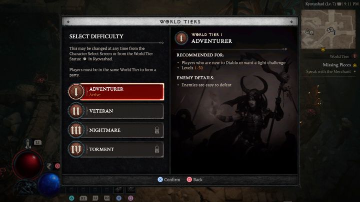 3 i 4 ranga są początkowo zablokowane i nie możecie wybrać tych 2 najwyższych poziomów trudności - Diablo 4: Jak odblokować 3 rangę świata Koszmar? - Diablo 4 - poradnik do gry