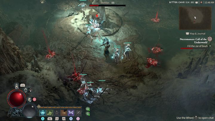 W jaskini znajduje się Jar of Souls i słój musi zostać napełniony duszami przeciwników - pokonujcie potwory pojawiające się w jaskini do momentu zapełnienia czerwonego paska - Diablo 4: Nekromanta: Zew zaświatów - Diablo 4 - poradnik do gry