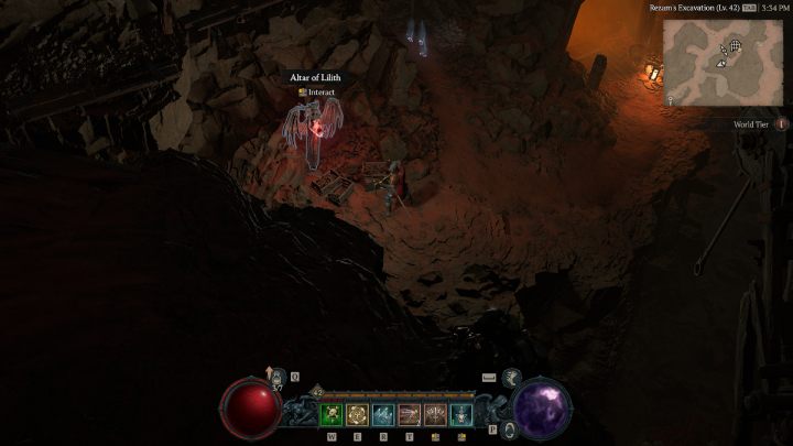 Ołtarz #9 jest tuż przy wejściu do lochu Abandoned Mineworks w części mapy zaznaczonej na czerwono - Diablo 4: Ołtarze Lilit (Altars of Lilith) - Kehjistan - Diablo 4 - poradnik do gry