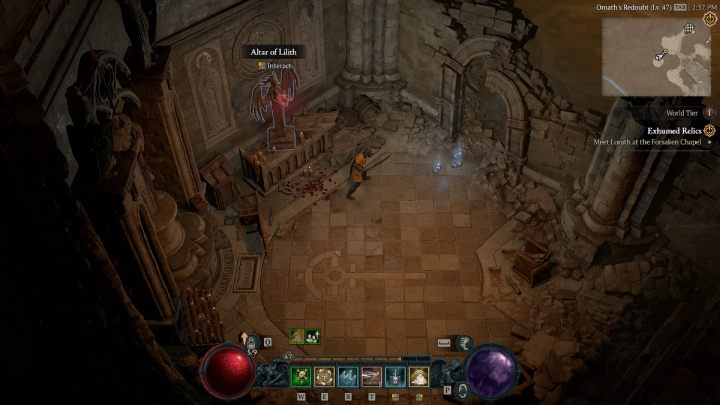 Aby dostać się do Ołtarza #27 musicie przeczołgać się pod gruzem do małego pokoju w budowli w północnej części twierdzy - Diablo 4: Ołtarze Lilit (Altars of Lilith) - Kehjistan - Diablo 4 - poradnik do gry