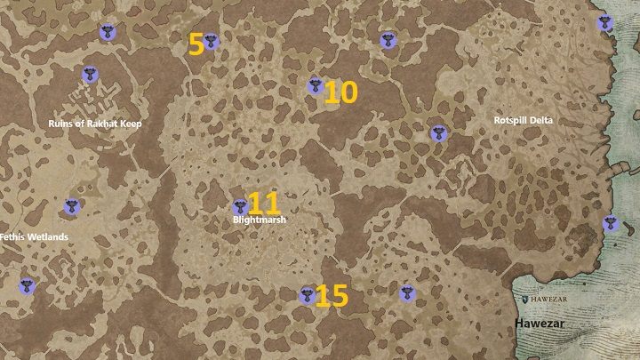 Na obszarze Blightmarsh znajdują się 4 Ołtarze do odkrycia - Diablo 4: Ołtarze Lilit (Altars of Lilith) - Hawezar - Diablo 4 - poradnik do gry