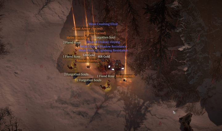 Loot z Mystery Chest robi wrażenie: sporo rzadkich materiałów do craftingu, w tym Zapomniane Dusze i Czarciróża oraz kilka legendarnych przedmiotów. - Diablo 4: Jak znaleźć Udręczone Skrzynie? - Diablo 4 - poradnik do gry