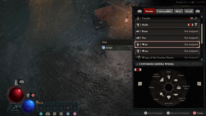 Znajdźcie emotkę Poczekaj i przypiszcie ją do jednego z pól menu emotek - Diablo 4: Tajemnica źródła - Diablo 4 - poradnik do gry