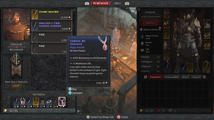 Jeżeli przez przypadek sprzedacie unikalny przedmiot lub inną rzecz, którą chcieliście zachować, dostępna jest opcja odkupienia (Buyback) - Diablo 4: Jak odkupić sprzedany przedmiot (Buyback)? - Diablo 4 - poradnik do gry