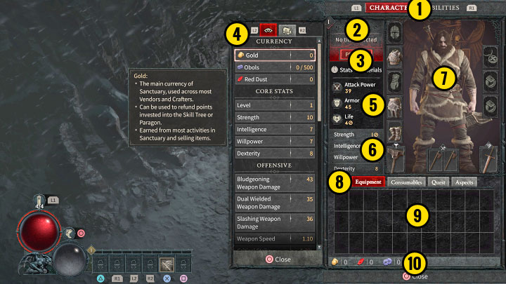 1) Górne zakładki - Diablo 4: Interfejs - Diablo 4 - poradnik do gry