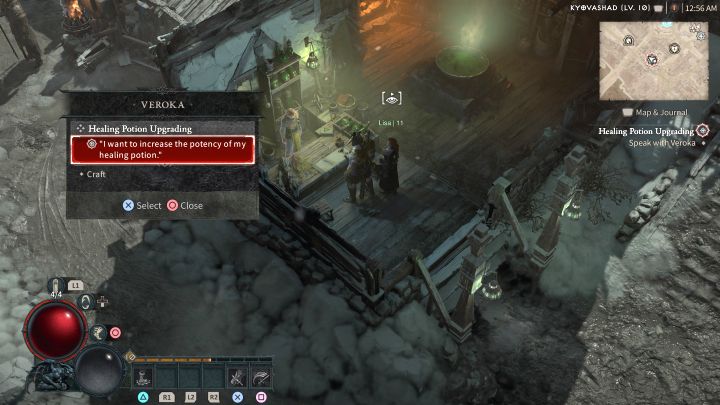 W ramach questu odwiedźcie alchemiczkę Verokę i poruszcie w rozmowie zwiększenia skuteczności mikstur zdrowia - Diablo 4: Jak mieć więcej mikstur zdrowia (Healing Potions)? - Diablo 4 - poradnik do gry