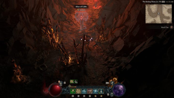 Ołtarz #24 jest w wąskiej wnęce blisko spływającej lawy - Diablo 4: Ołtarze Lilit (Altars of Lilith) - Dry Steppes - Diablo 4 - poradnik do gry