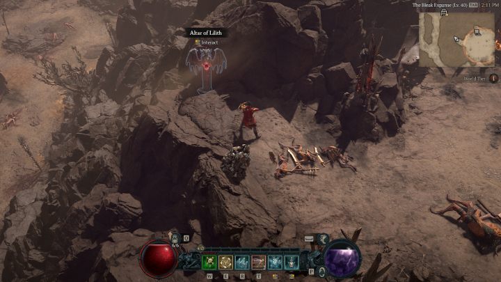 Ołtarz #16 znajduje się tuż przy piwnicy Dusty Mineshaft, niedaleko przejścia do obszaru Jakha Basin - Diablo 4: Ołtarze Lilit (Altars of Lilith) - Dry Steppes - Diablo 4 - poradnik do gry
