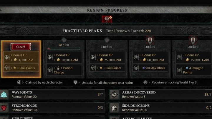 W każdym regionie świata gry możecie zdobyć 5 poziomów Sławy - Diablo 4: Jak zdobyć Sławę? - Diablo 4 - poradnik do gry