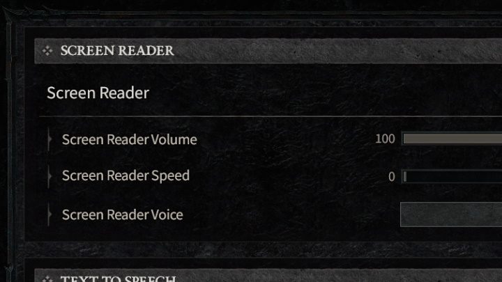 Tutaj możecie włączyć opcję, dzięki której po najechaniu na tekst, usłyszycie jego treść - Diablo 4: Ułatwienia dostępu - Diablo 4 - poradnik do gry