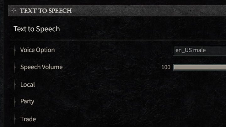 W tym miejscu zdecydujecie, czy chcecie, aby teksty z czatu oraz nieudźwiękowionych dialogów zostały zamienione na komunikaty głosowe - Diablo 4: Ułatwienia dostępu - Diablo 4 - poradnik do gry