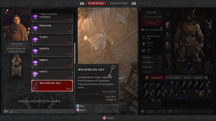 Każdy klucz kosztuje 20 obols - Diablo 4: Jak otwierać Milczące Skrzynie (Silent Chests)? - Diablo 4 - poradnik do gry