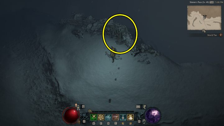 Ołtarz #25 jest na północ od obozu Bear Tribe Refuge - Diablo 4: Ołtarze Lilit (Altars of Lilith) - Strzaskane Szczyty - Diablo 4 - poradnik do gry