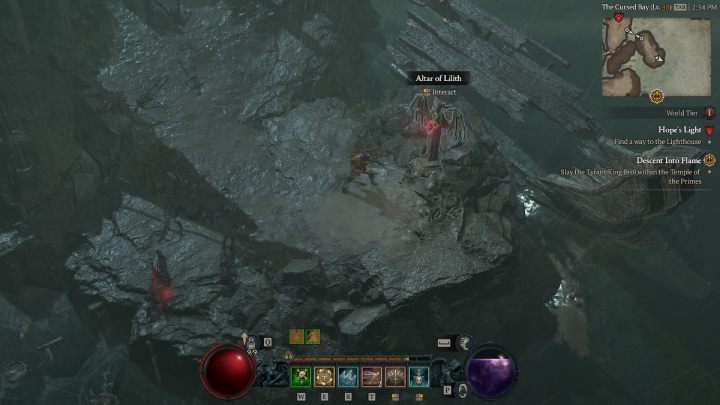 Aby dostać się do Ołtarza #25 musicie przeskoczyć nad kilkoma przepaściami, które są przy drodze prowadzącej do serca twierdzy Hopes Light - Diablo 4: Ołtarze Lilit (Altars of Lilith) - Scosglen - Diablo 4 - poradnik do gry