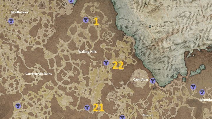 Na obszarze Wailing Hills znajdują się 3 Ołtarze do odkrycia - Diablo 4: Ołtarze Lilit (Altars of Lilith) - Scosglen - Diablo 4 - poradnik do gry