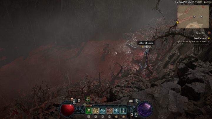 Ołtarz #8 znajduje się w czerwonej części mapy na końcu długiego ślepego zaułka - Diablo 4: Ołtarze Lilit (Altars of Lilith) - Scosglen - Diablo 4 - poradnik do gry