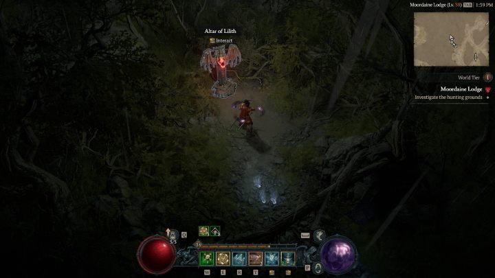 Aby dostać się do Ołtarza #18 musicie przeczołgać się pod pniem drzewa na terenie twierdzy Moordaine Lodge - Diablo 4: Ołtarze Lilit (Altars of Lilith) - Scosglen - Diablo 4 - poradnik do gry