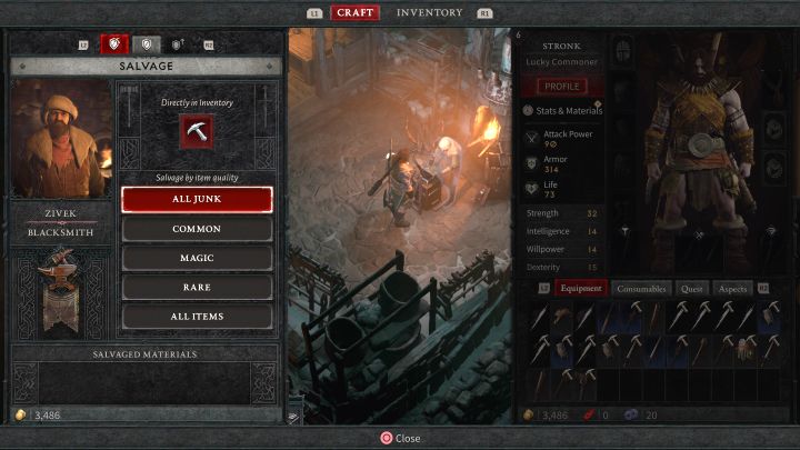 Odzysk (Salvage) to mechanika rozbierania przedmiotów u kowala (Blacksmith) i jej głównym dążeniem jest pozyskanie materiałów do craftingu - Diablo 4: Jak działa odzysk (Salvage)? - Diablo 4 - poradnik do gry