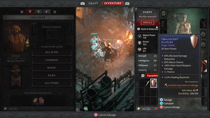 Możecie też rozbierać przedmioty według kategorii (np - Diablo 4: Jak działa odzysk (Salvage)? - Diablo 4 - poradnik do gry