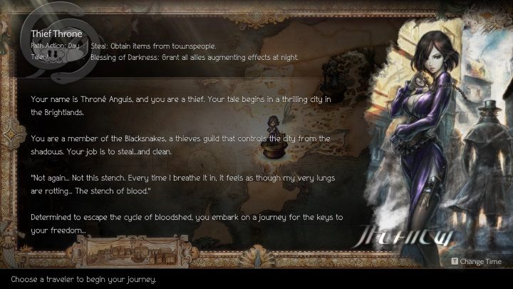 Throné Anguis jest złodziejką, świetnie radzi sobie jako wsparcie drużyny, ale posiada również kilka umiejętności ofensywnych - Octopath Traveler 2: Postacie - Octopath Traveler 2 - poradnik do gry