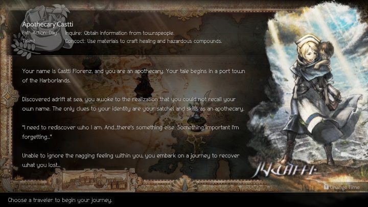 Castti Florenz jest aptekarką, jej głównym zastosowaniem w bitwie jest wsparcie sojuszników - Octopath Traveler 2: Postacie - Octopath Traveler 2 - poradnik do gry