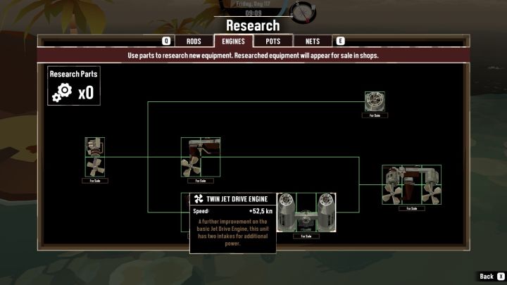 Dobry silnik o dużej mocy, niestety zajmuje aż 5 slotów w ładowni - Dredge: Wszystkie silniki (Engines) - Dredge - poradnik do gry