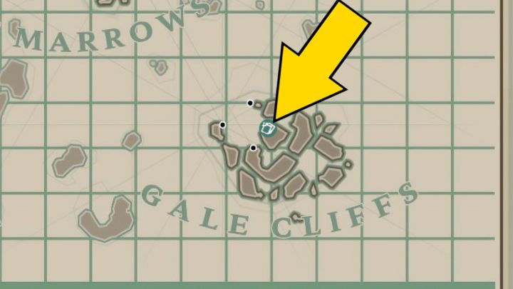 W skalnym tunelu na północ od Ruins na obszarze Gale Cliffs - Dredge: Skąd wziąć Refined Metal? - Dredge - poradnik do gry