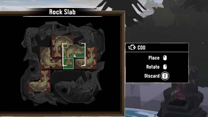 Musicie ułożyć ryby tak, aby zakryły wszystkie sloty w kapliczce - Dredge: Rock Slab - Dredge - poradnik do gry