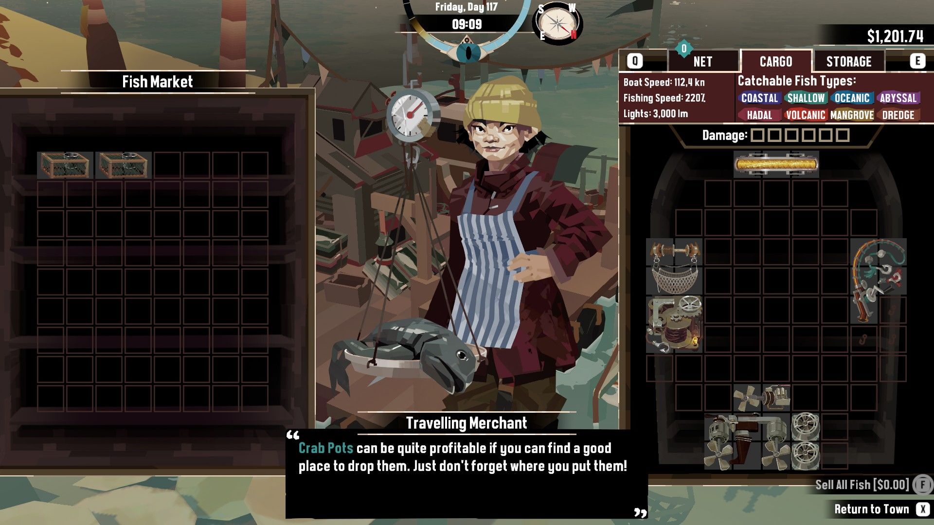 Starajcie się, by jak najszybciej spieniężyć złowione okazy - Dredge: Porady na start - Dredge - poradnik do gry