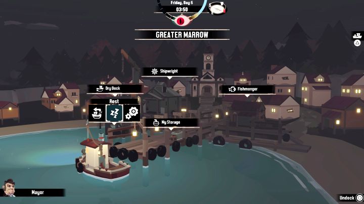 W grze występuje opcja przyśpieszenia upływu czasu i jest ona powiązana z odpoczynkiem - Dredge: Upływ czasu w grze - Dredge - poradnik do gry