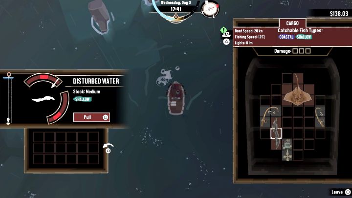 Druga główna czynność powodująca upływ czasu to wędkowanie - połów ryb i wyławianie skarbów Dredge - Dredge: Upływ czasu w grze - Dredge - poradnik do gry