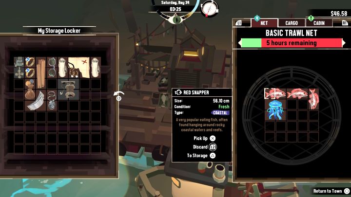 Dodatkowe potwierdzenie o udanym połowie znajdziecie w zakładce Net - są w niej pokazywane wszystkie okazy złapane w sieć - Dredge: Jak złowić meduzę Aurora Jellyfish? - Dredge - poradnik do gry