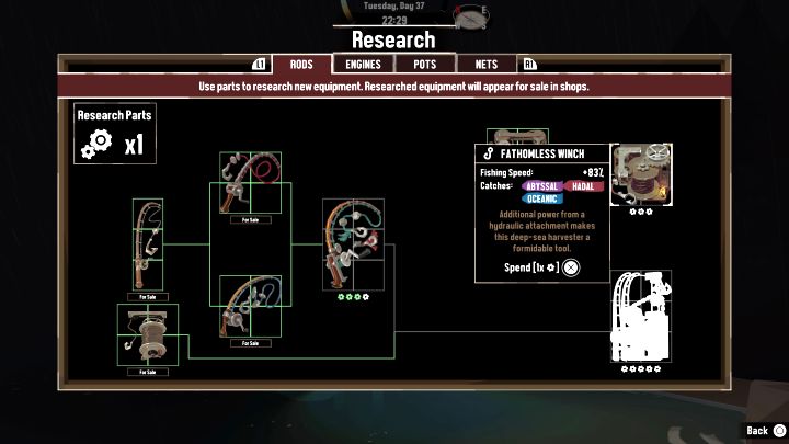 Istnieje lepsza wędka dla łowisk Hadal od opisanej powyżej (Bottomless Lines) - Dredge: Jak zdobyć wędkę Hadal? - Dredge - poradnik do gry