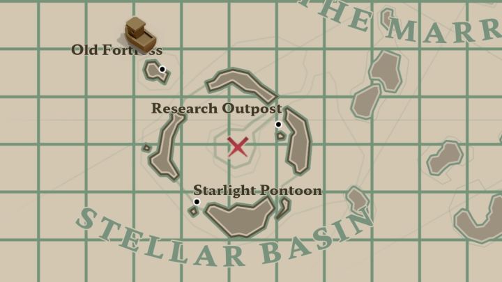 Pursuit zatytułowany Research Assistant możecie rozpocząć odwiedzając fortecę Old Fortress w regionie Stellar Basin w południowo-zachodniej części mapy świata - Dredge: Research Assistant - Dredge - poradnik do gry